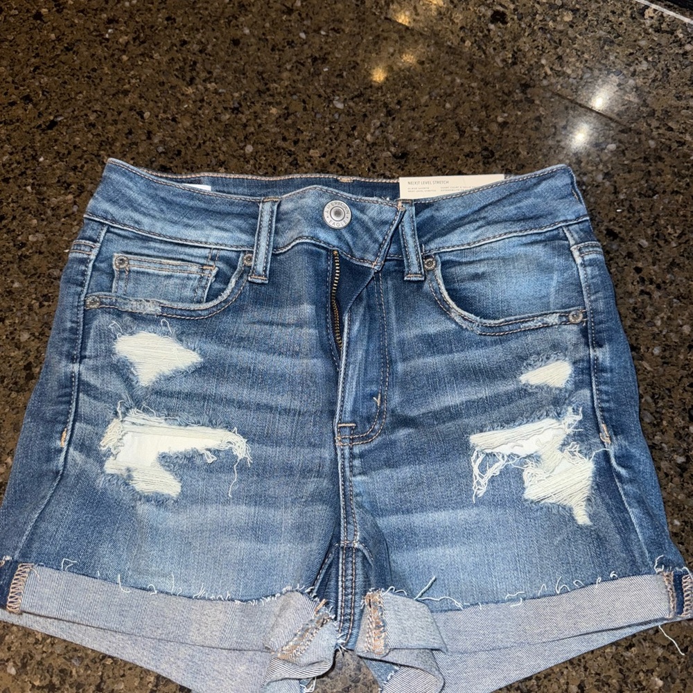 American Eagle Outfitters Ripped Blue Jean Shorts